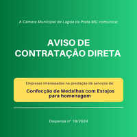 Confecção de Medalhas com Estojos | Dispensa nº 18/2024