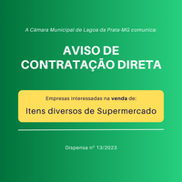 Itens de Supermercado | Dispensa nº 13/2023