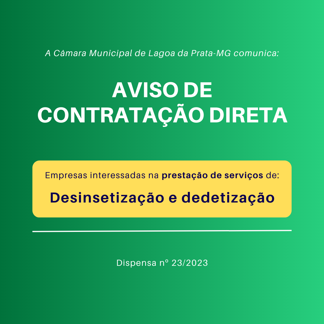 Serviço de desinsetização e dedetização | Dispensa nº 23/2023