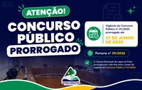 Concurso Público da Câmara de Lagoa da Prata tem validade prorrogada até junho de 2028