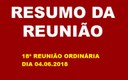 RESUMO DA REUNIÃO ORDINÁRIA DO DIA 04 DE JUNHO