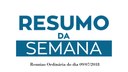 RESUMO DA REUNIÃO ORDINÁRIA DO DIA 09 DE JULHO DE 2018