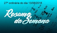 RESUMO DA REUNIÃO ORDINÁRIA DO DIA 13 DE AGOSTO DE 2018