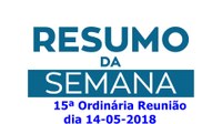 Resumo da reunião ordinária do dia 14 de maio de 2018