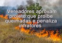 Os vereadores aprovaram, na reunião ordinária de segunda-feira (09/08), Projeto de Lei Complementar nº 87/2021, de autoria do Executivo Municipal, que proíbe e penaliza os responsáveis por queimadas em áreas urbanas de Lagoa da Prata.