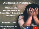 Violência Contra a Mulher é tema de Audiência Pública
